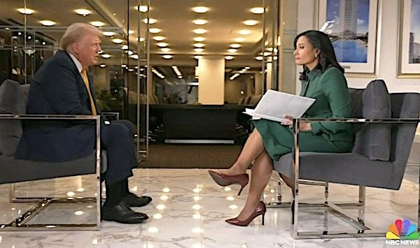 President-elect onalld Trump talks with NBC's Kristen Welker, on 'Meet the Press,' Sunday, Dec. 8, 2024 (Video screenshot)